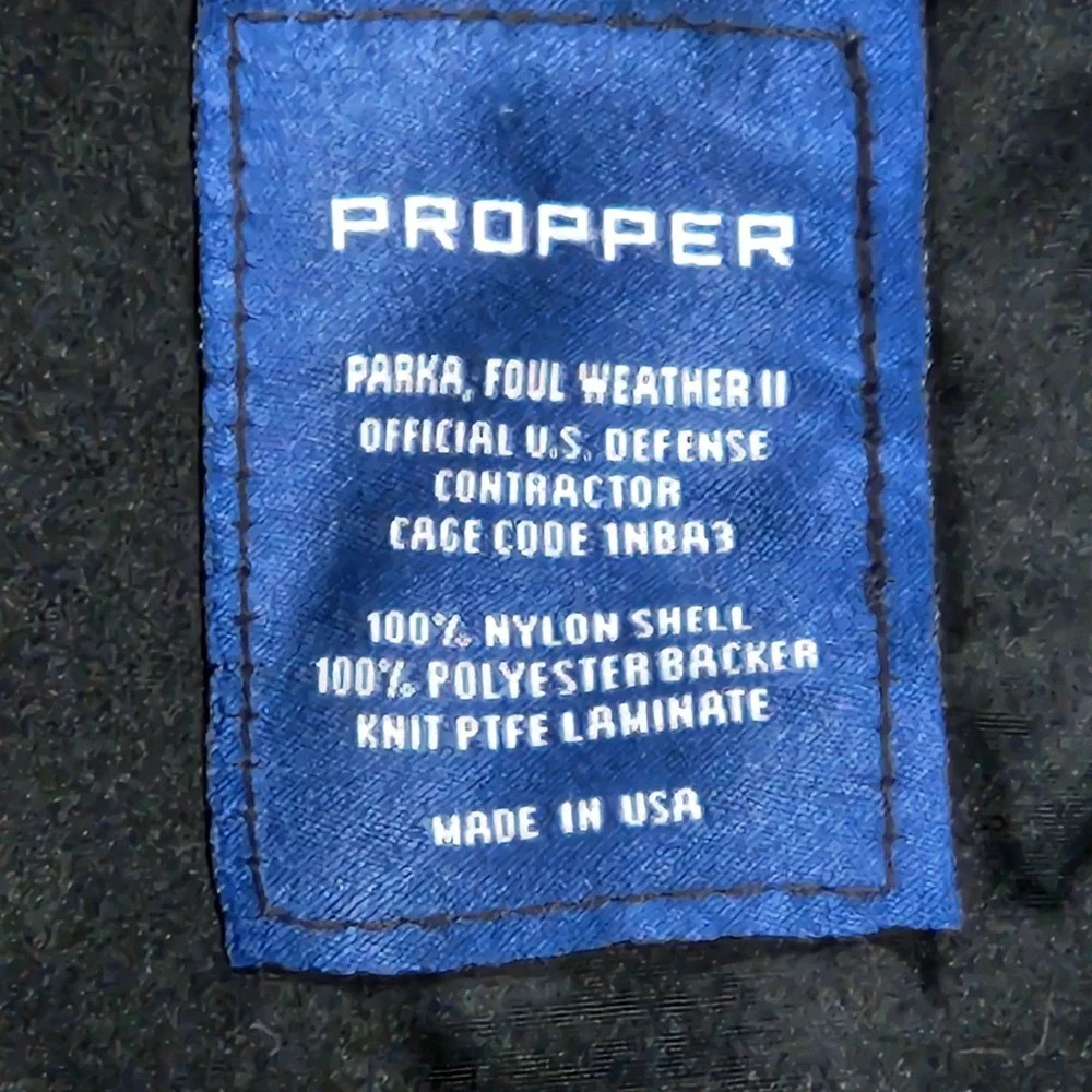 Propper Parka Mens Small Blue‎ Gore-Tex Foul Weather II Hooded Coat Military